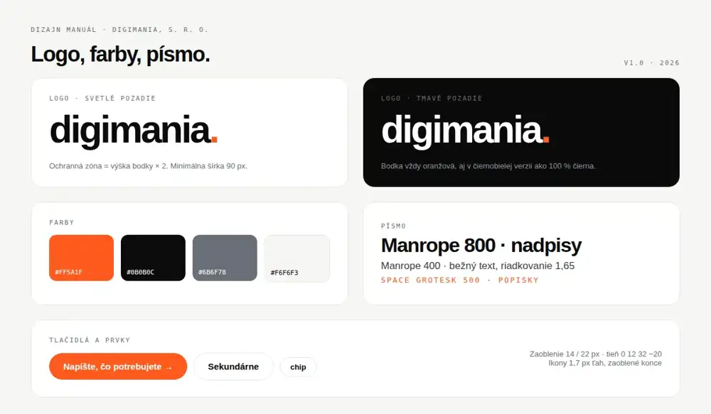 Dizajn manuál a vizuálna identita Digimanie