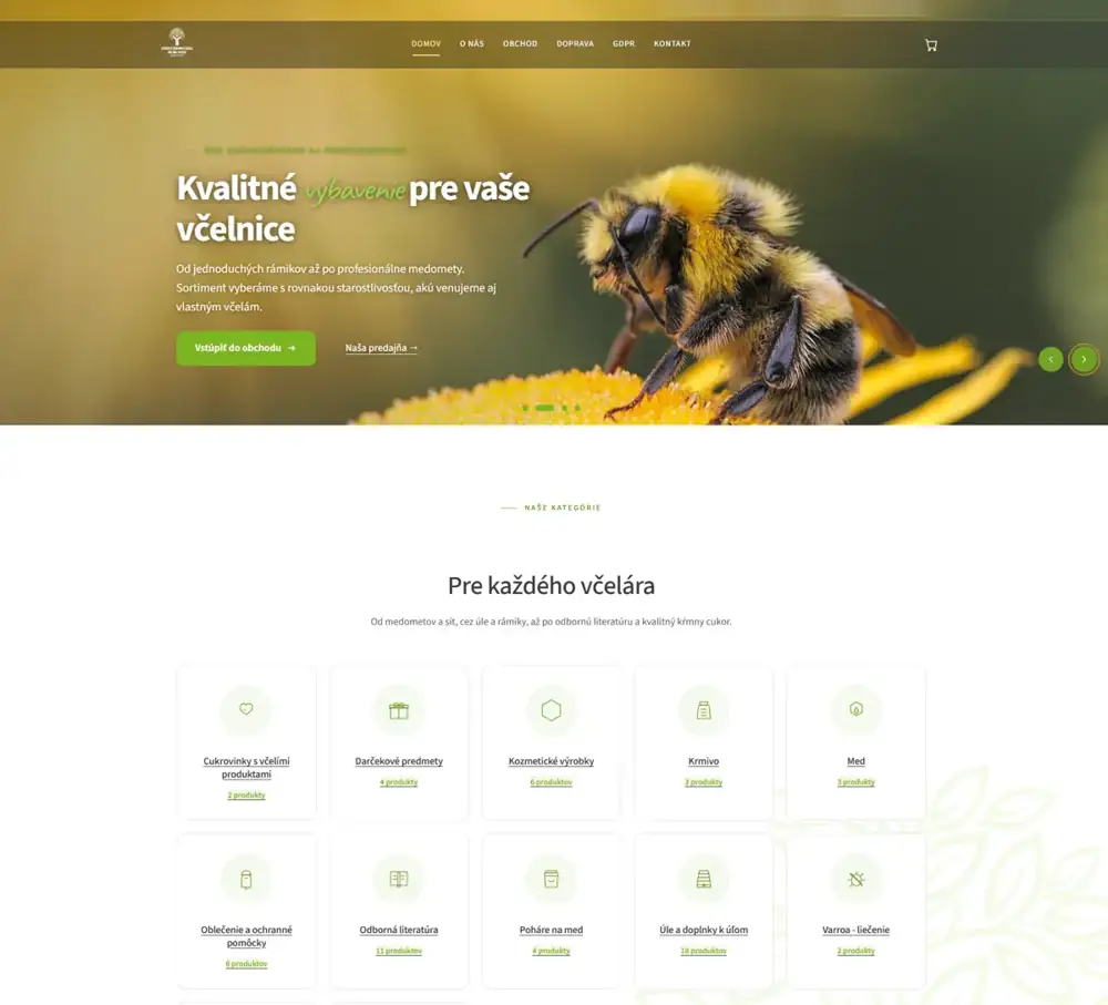 Ukážka e-shopu na WooCommerce